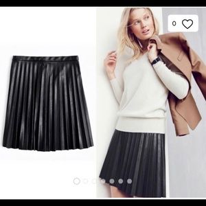 Pleated Faux Leather J.Crew Mini Skirt